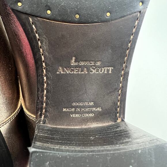 The Office of Angela Scott Women’s Miss Button Bronze Metallic Heeled Oxfords - Picture 6 of 11